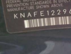 VIN prefix KNAFE1229653