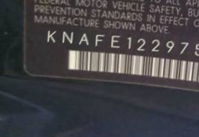 VIN prefix KNAFE1229753