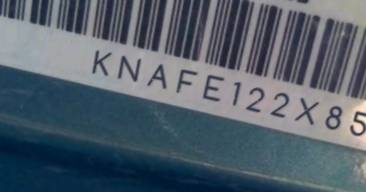 VIN prefix KNAFE122X854