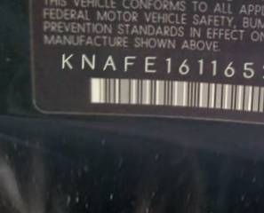 VIN prefix KNAFE1611652