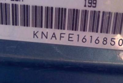 VIN prefix KNAFE1616850
