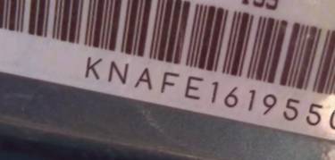 VIN prefix KNAFE1619550