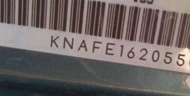 VIN prefix KNAFE1620550