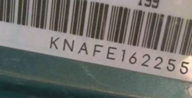 VIN prefix KNAFE1622550