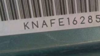 VIN prefix KNAFE1628550