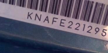 VIN prefix KNAFE2212950