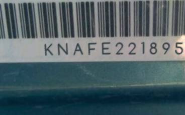 VIN prefix KNAFE2218956