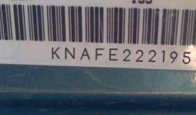 VIN prefix KNAFE2221955