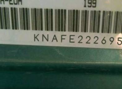 VIN prefix KNAFE2226950