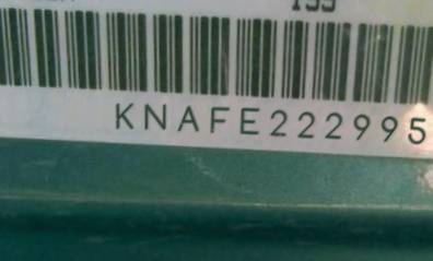VIN prefix KNAFE2229956