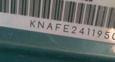 VIN prefix KNAFE2411950