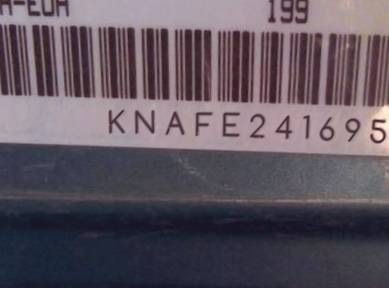 VIN prefix KNAFE2416950