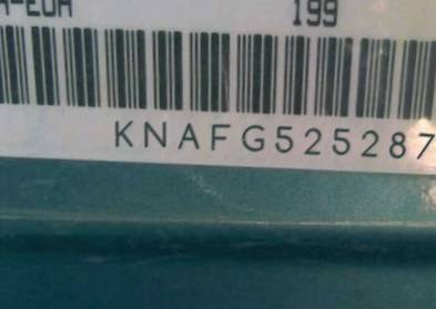 VIN prefix KNAFG5252872