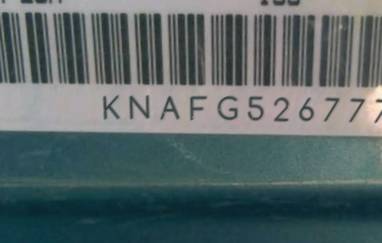 VIN prefix KNAFG5267771