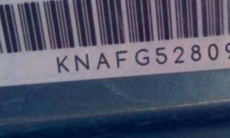 VIN prefix KNAFG5280972