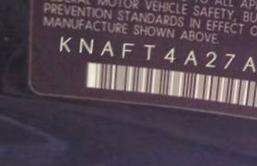 VIN prefix KNAFT4A27A53