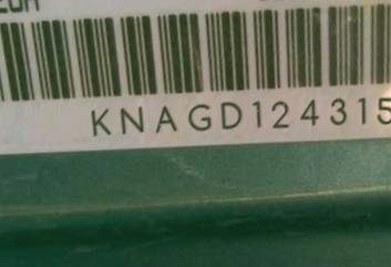 VIN prefix KNAGD1243150