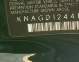 VIN prefix KNAGD1244150