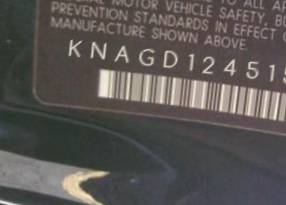 VIN prefix KNAGD1245150