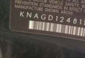 VIN prefix KNAGD1248150