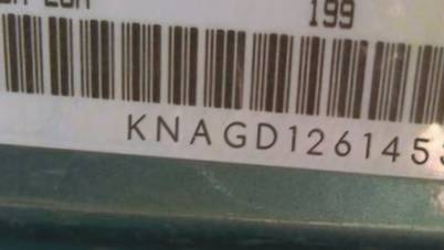 VIN prefix KNAGD1261453