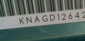 VIN prefix KNAGD1264251