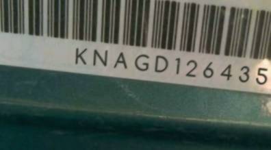 VIN prefix KNAGD1264352