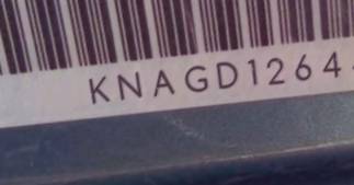VIN prefix KNAGD1264453