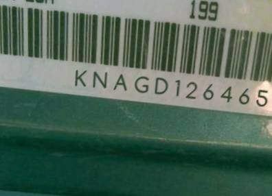 VIN prefix KNAGD1264654