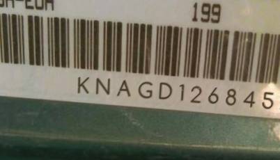 VIN prefix KNAGD1268452