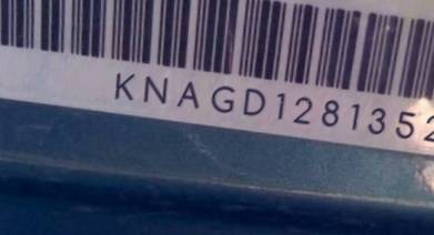 VIN prefix KNAGD1281352