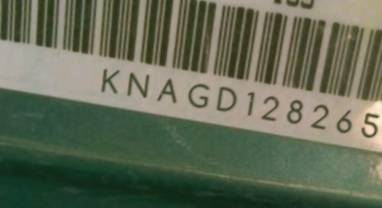 VIN prefix KNAGD1282654