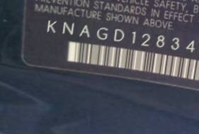 VIN prefix KNAGD1283452