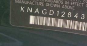 VIN prefix KNAGD1284352