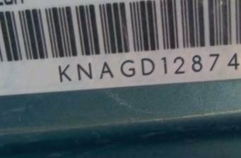 VIN prefix KNAGD1287453