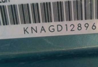 VIN prefix KNAGD1289654
