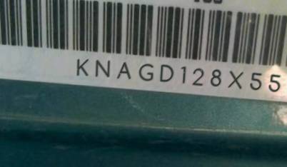 VIN prefix KNAGD128X553