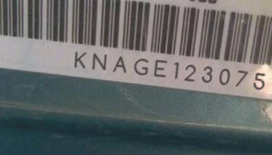 VIN prefix KNAGE1230751
