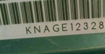 VIN prefix KNAGE1232851