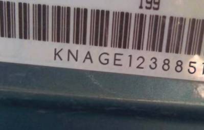 VIN prefix KNAGE1238851