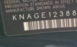 VIN prefix KNAGE1238852