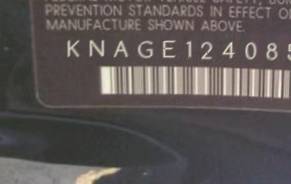 VIN prefix KNAGE1240851