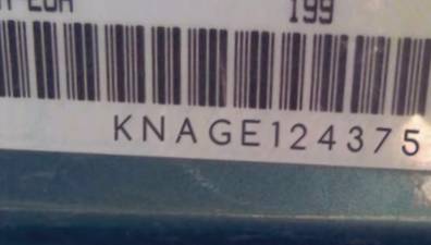 VIN prefix KNAGE1243751