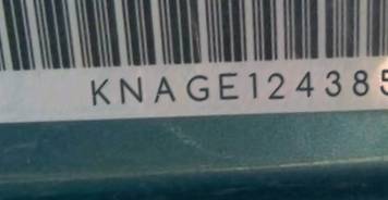 VIN prefix KNAGE1243852