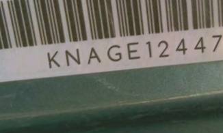VIN prefix KNAGE1244751