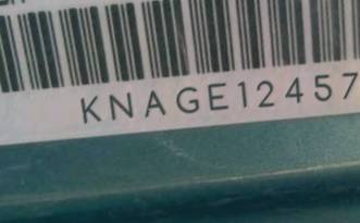VIN prefix KNAGE1245751