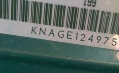 VIN prefix KNAGE1249750