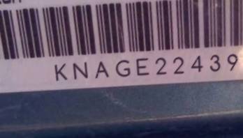 VIN prefix KNAGE2243952