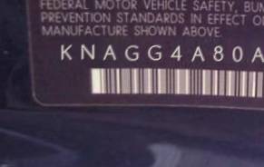 VIN prefix KNAGG4A80A53