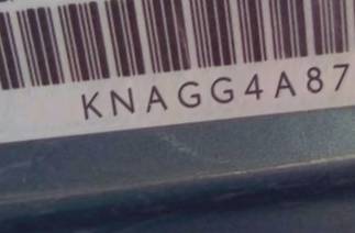 VIN prefix KNAGG4A87A54